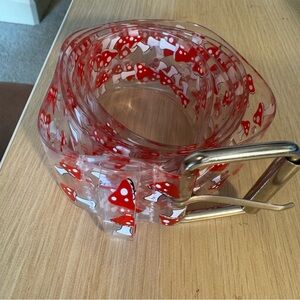 Cute Mushroom belt clear plastic  One Size fits most